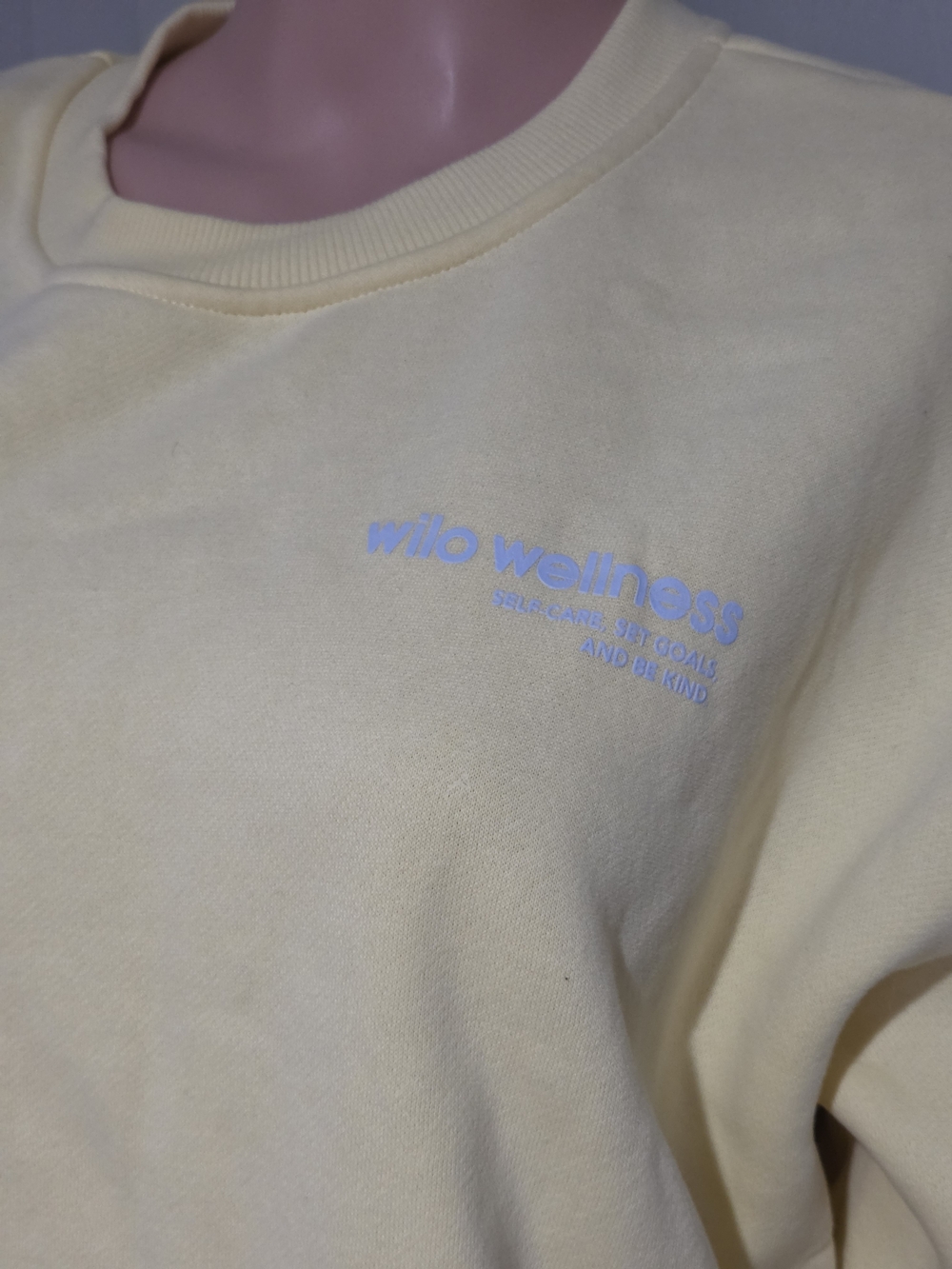 Wilo The Label Wellness Oversized Crewneck Sweatshirt Yellow Blue L - Picture 7 of 16